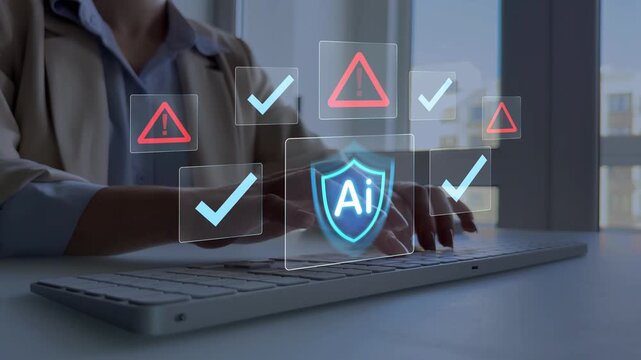 AI  safety and governance concept showing monitoring, risk control, ethical validation in digital systems.Technology Ai risk framework for secure automation,compliance,transparency and responsibility.