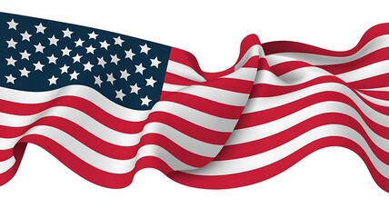 Obraz premium american flag waving in wind