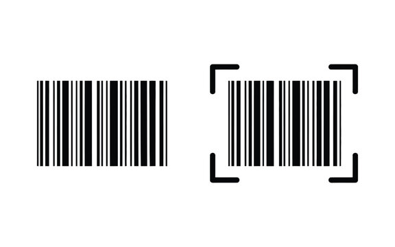 Barcode Icon, barcode vector symbol for product distribution, retail scanning label design, simple fake bar code graphic, web interface element, isolated on white background vector illustration.