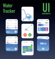 Fototapeta premium Health Water Intake Monitor Smartwatch Interface No.15