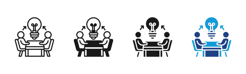 Brainstorm Session icon set multiple style collection © santerabos
