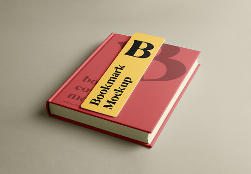 Book with Bookmark Mockup