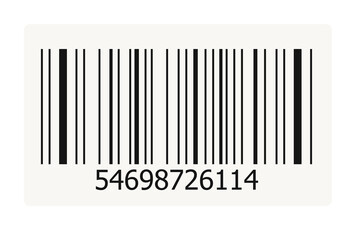 Barcode Identification Number on White Background Retail Product Tracking