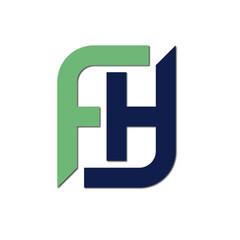 Web line modern color full letter logo design 