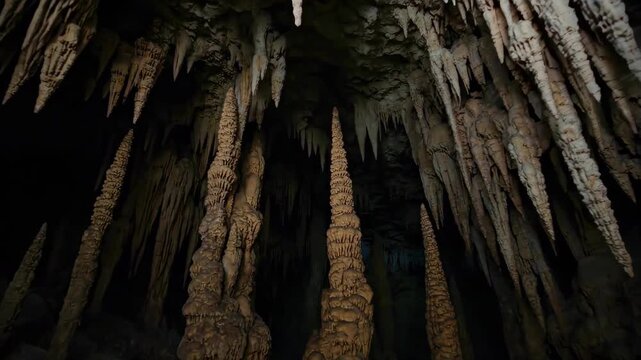 Cave stalactite landscape