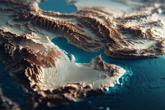 Navigational challenges in the strait of hormuz: an overview. Film poster. Visual exploration of key maritime passage in mideast: the hormuz strait. Blockbuster poster. Epic poster.