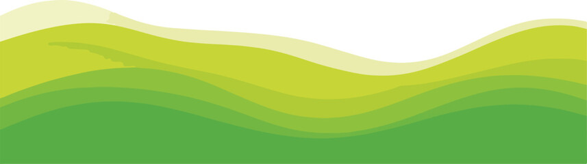 Abstract green wavy layers background, smooth gradient curves, modern nature-inspired design element © Muhammad