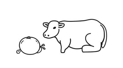 Obraz premium fodder icon isolated in white and black colors. fodder outline vector icon from food collection for web, mobile apps and ui.