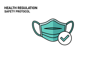 Medical Mask Illustrative Representation Health Safety Regulations Compliance Check Symbol