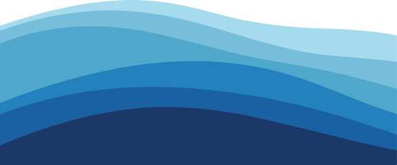 Obraz premium Abstract flowing waves of blue shades, modern background design with layered curves and soft gradient effect, copy space, smooth wave, color gradient