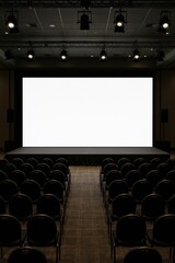 Fototapeta premium Empty theater with blank screen.