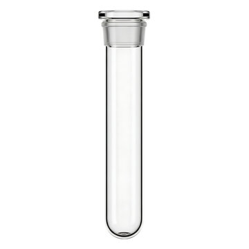 A clear laboratory test tube with a screw cap