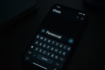 Obraz premium Dark phone screen chat