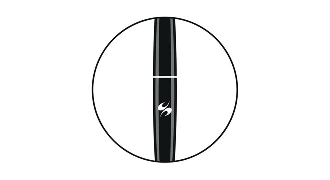 Black eyeliner pencil with white logo.
