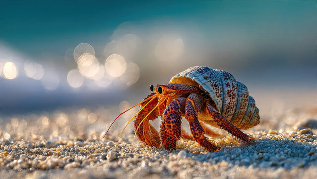 hermit crab on the beach