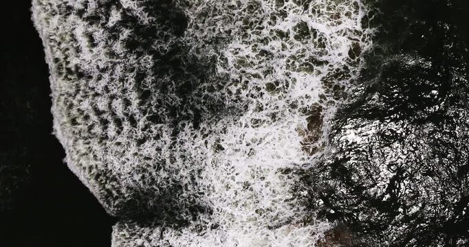 Aerial view Top down dark waves sea surface view nature ocean waves background