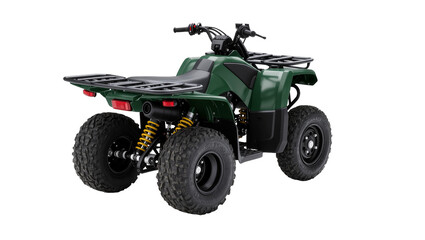 Isolated modern powerful green all-terrain vehicle ready for adventure and off-road driving © Carmen