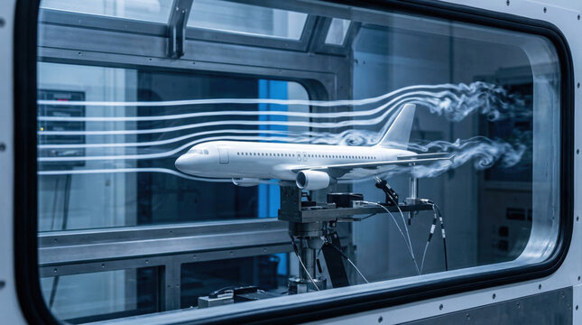 Airplane model simulating fluid dynamics in wind tunnel test