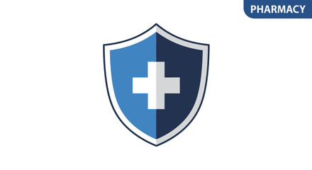 Obraz premium Medical Shield: A Representation Of Pharmacy Healthcare Safety and Protection Symbol