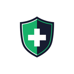 Obraz premium Medical Shield: A Symbolic Representation Of Health, Security, And Well-being Illustrated Concept