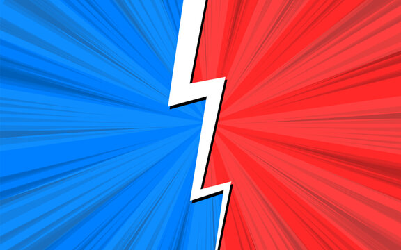 Versus comic book frame. Vs comic book clash frame on halftone line background.