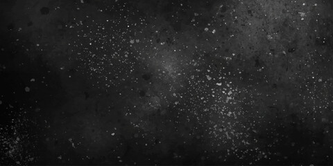 Fototapeta premium Abstract raindrops glisten on a window pane against a dark starry sky and black galaxy background filled with cosmic nebula dust and shimmering light