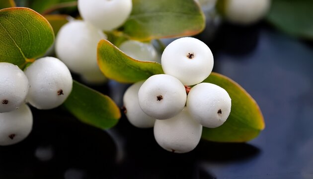 symphoricarpos known as snowberry waxberry and ghostberry white fruit