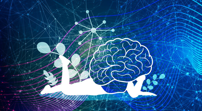 Relaxing human brain. Medicine, education and science concept. Positive thinking. Good mental health condition. Psychotherapy concept. Metaphor of problem solving. Psychological help.