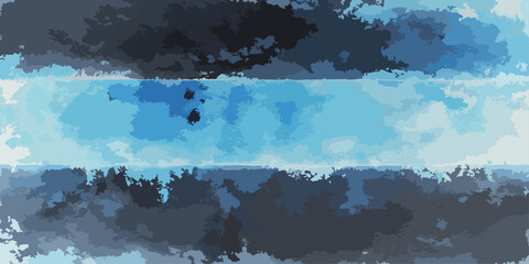 A global vector illustration of a blue world map across a bright sky, representing the earth and its continents as a symbolic design for international business, travel, and geography © hossain