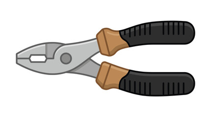 Obraz premium A clean vector illustration of essential pliers, a versatile hand tool for repair, DIY, and construction projects. Perfect for design elements and educational content.