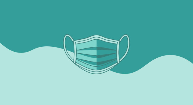 Minimalist Illustration of a Surgical Mask Symbolizing Protection and Wellness
