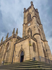 Fototapeta premium St Lukes Bombed out Church. Old historic monument in Liverpool, UK.