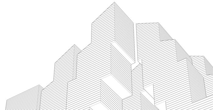 ​​abstract architecture 3d illustration background	