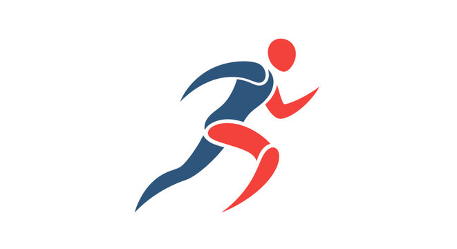 Running Man Silhouette Dynamic Motion Illustration.