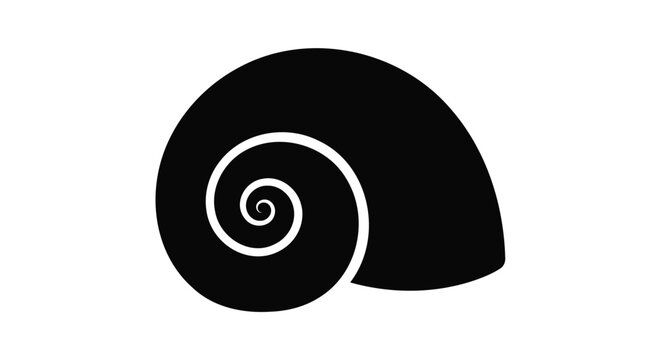 Black snail shell icon vector