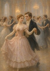 Fototapeta premium Elegant ballroom dance painting
