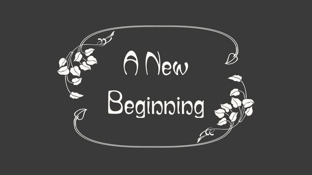A New Beginning &ndash; Art Nouveau Botanical Wedding Title (Alpha Channel)