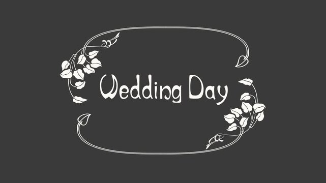 Wedding Day &ndash; Art Nouveau Botanical Wedding Title (Alpha Channel)