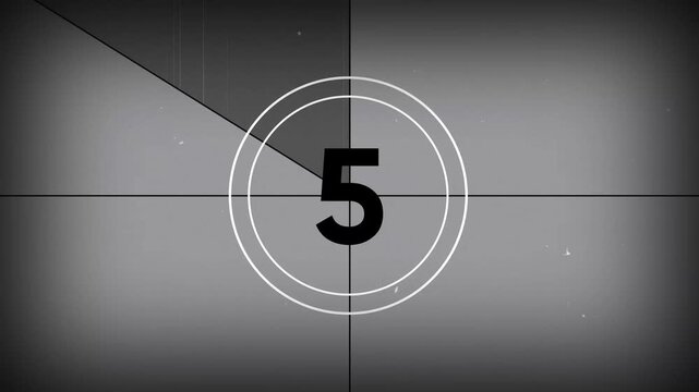10 seconds realistic vintage old movie countdown intro animation - sepia toned with film shake and dust and scratches. Countdown movie from 10 to 0 number. 4k video animated concept