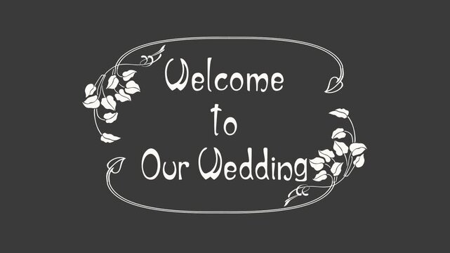 Welcome to Our Wedding &ndash; Art Nouveau Botanical Wedding Title (Alpha Channel)