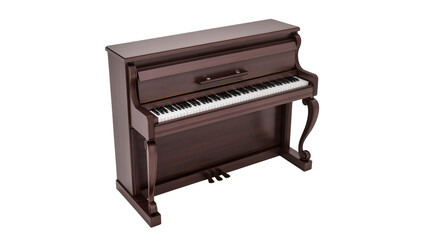 Isolated upright piano, elegant musical instrument for classical music and home decor © Pablo