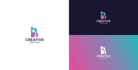 smart bulb logo icon. bulb logo technology. initial logo design B © micky_adb01