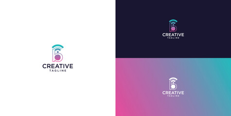 smart bulb logo icon. bulb logo technology. initial logo design B © micky_adb01