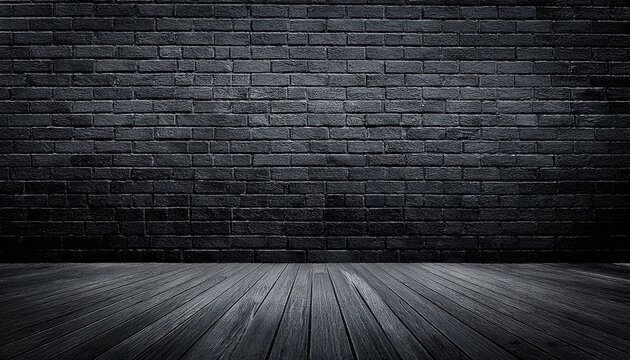dark gray brick wall with textured floor background