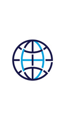 Obraz premium Global Connectivity Icon Depicting Worldwide Communication and Digital Networking, Minimalist Design