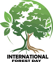 Obraz premium International day of forests logo vector white background
