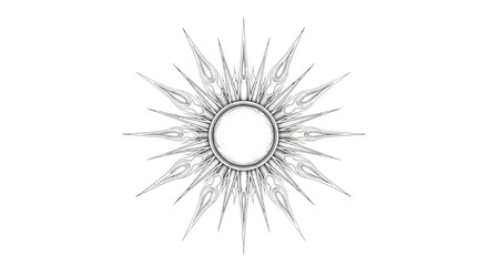 Obraz premium Ornate sunburst illustration with intricate line art and central circle