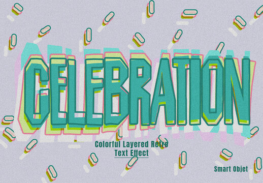 Colorful Layered Retro Text Effect