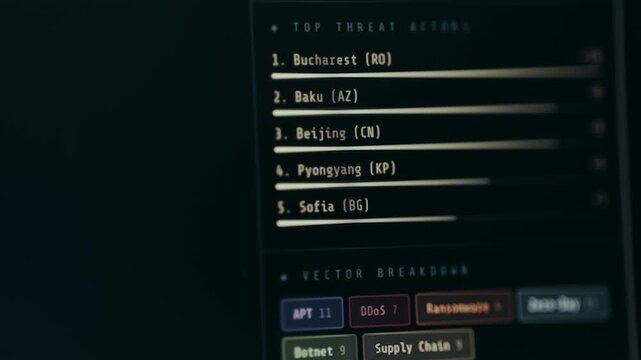 List of countries as Top Threat Actors, ethical hacking concept