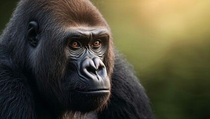 Obraz premium Majestic Gorilla Portrait with Detailed Facial Features and Expression